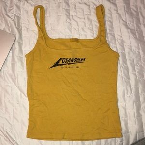 brandy melville yellow los angeles tank